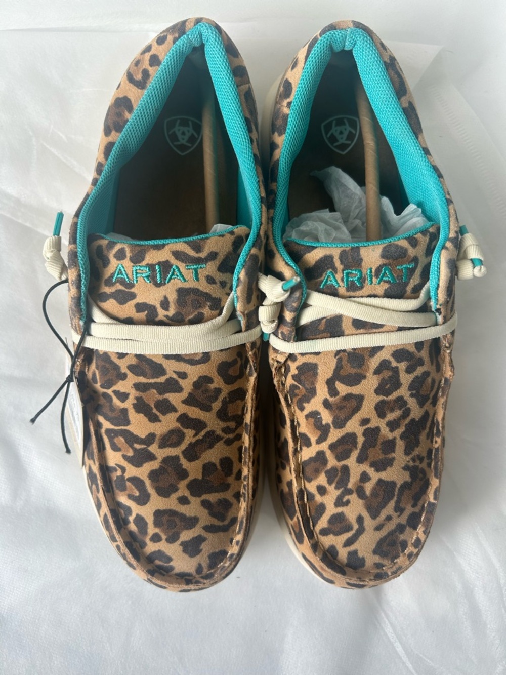 Ariat Hilo Tan and Brown Lively Leopard Print Slip On Western Shoe - Picture 3 of 7